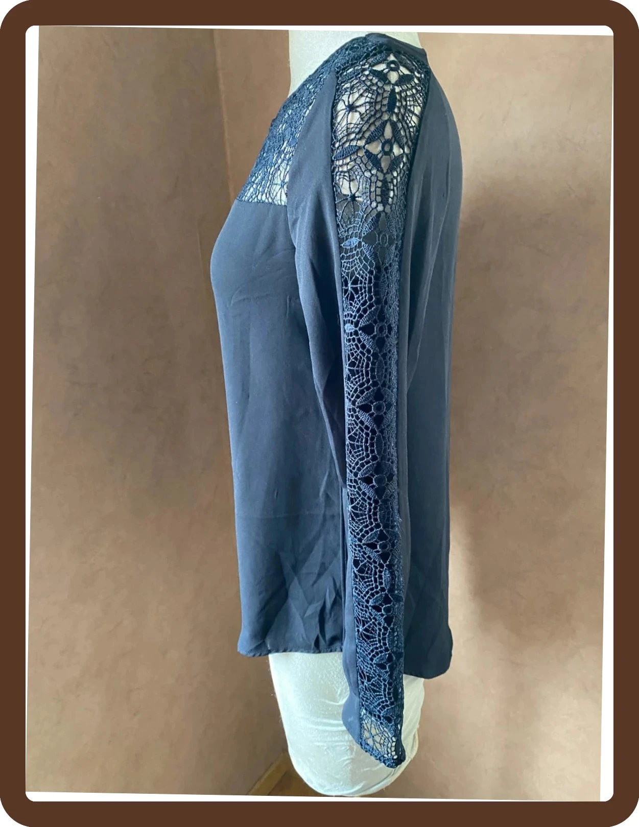 Marine blouse met borduurwerk Zara Trafaluc T34 – Elegant & als nieuw! – photo 5
